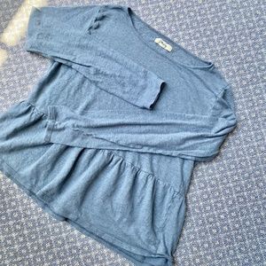 Madewell Blue Long Sleeve Top Small
